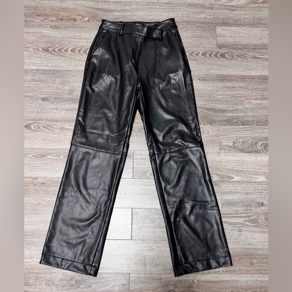 Reitmans Black Straight Leg Pleather Pants - Picture 1 of 4